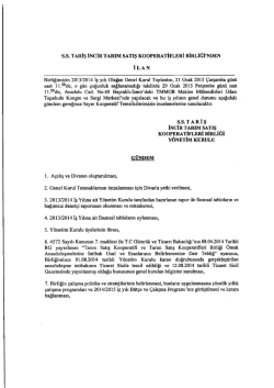 2013/2014 işyılı Olağan Genel Kurul İlanlı