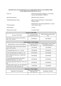 EIB-WB3-G&Uuml;&Ccedil;L-ONAR-16 İŞİ İ&Ccedil;İN ULUSAL REKABET&Ccedil;İ