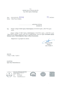 Okul &Ouml;ncesi Eğitimi (G&Uuml;NL&Uuml;) 03/11/2014 Pazartesi G&uuml;n&uuml; Saat