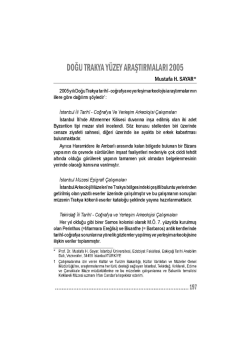 doğu trakya y&uuml;zey araştırmaları 2005