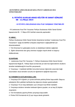 18 Kısa Film Yarışması Şartnamesi 2014
