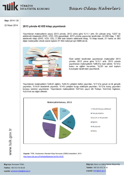 2013 yılında 42 655 kitap yayımlandı