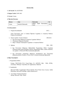 CV - Açık ve Uzaktan Öğrenme Uygulama ve Araştırma Merkezi