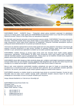 SUNFARMING Eurasia Enerji &Uuml;retim A.Ş.