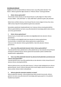 SIK SORULAN SORULAR Aşağıda sık sorulan sorularda