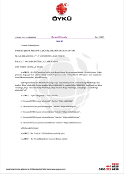 01.01.2015 tarihinden itibaren 2007/2 Dahilde İşleme Rejimine