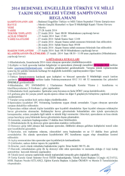 Şampiyona reglemanı i&ccedil;in TIKLAYINIZ.