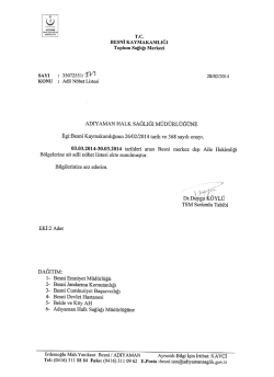 sAYı z 35072551/ 503 28/02/2014 - Adıyaman Halk Sağlığı M&uuml;d&uuml;rl&uuml;ğ&uuml;
