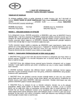 1. GRUP K&Ouml;Y G&uuml;zERGAHLARI PERSONEL TAŞIMA