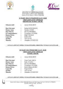 SAYI: B - Devlet Opera ve Balesi