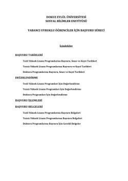 dokuz eyl&uuml;l &uuml;niversitesi sosyal bilimler enstit&uuml;s&uuml; yabancı uyruklu
