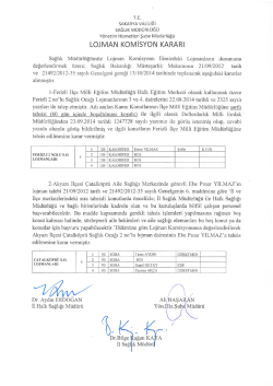 2014 Ekim Ayı Lojman Tahsis Komisyon Kararı