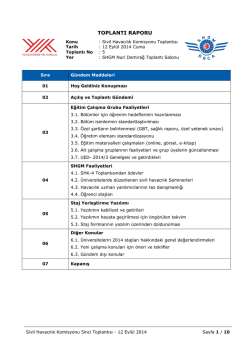 toplantı raporu - Sivil Havacılık Genel M&uuml;d&uuml;rl&uuml;ğ&uuml;