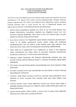 2014 f 2015 &Uuml;RETİM _sEzoNU EGE B&Ouml;LGESİ