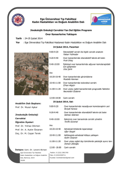 Ege &Uuml;niversitesi Tıp Fak&uuml;ltesi Kadın Hastalıkları ve Doğum Anabilim