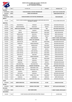 29. Hafta M&uuml;sabaka Programı - Mersin Gen&ccedil;lik Spor il M&uuml;d&uuml;rl&uuml;ğ&uuml;