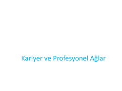Profesyonel Yaşamda Kişisel Ağlar