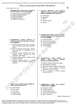 A&Ouml;F Sosyal Bilimlerde Araştırma Y&ouml;ntemleri | 2014 D&ouml;nem Sonu