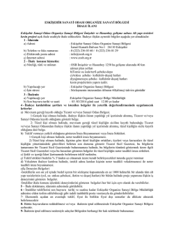 ESKİŞEHİR SANAYİ ODASI ORGANİZE SANAYİ B&Ouml;LGESİ İHALE