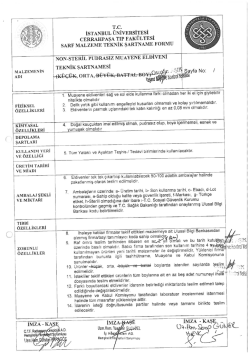 Teknik Şartname - İstanbul &Uuml;niversitesi