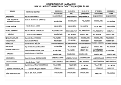 HAFTALIK DOKTOR &Ccedil;ALIŞMA PLANI.Krp