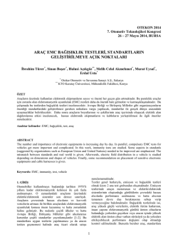 ara&ccedil; emc bağışıklık testleri, standartların geliştirilmeye a&ccedil;ık