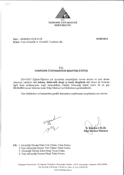 Onay Yazısı () - Yeditepe &Uuml;niversitesi