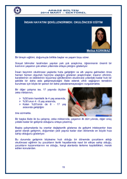 OKUL&Ouml;NCESİ EĞİTİM Melisa KORKMAZ