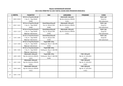 2014 - 2015 Güz Yarıyılı Lisans Ders Programı