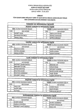 Konya İli Ge&ccedil;ici İş&ccedil;i Alımı Noter Kura &Ccedil;ekiliş Sonu&ccedil;ları.Pdf