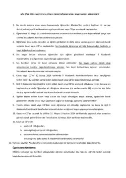 A&Ouml;F İ&Ouml;LP DİNLEME VE SESLETİM II DERSİ D&Ouml;NEM SONU SINAV