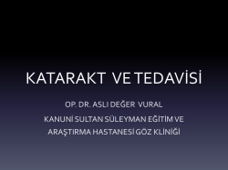 KATARAKT VE TEDAVİSİ