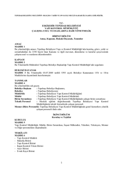 1 T.C. ESKİŞEHİR TEPEBAŞI BELEDİYESİ YAPI KONTROL