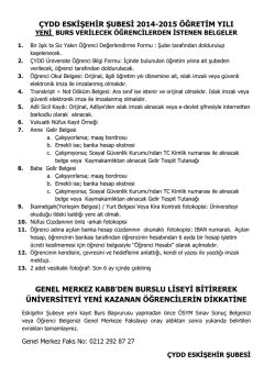 &Ccedil;YDD ESK ŞEH R ŞUBES 2014-2015 &Ouml;ĞRET M YILI GENEL
