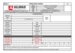 FİRMA BİLGİ FORMU