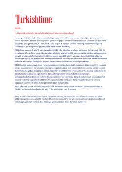 Ekonomik Gelişmeler Paralelinde Sekt&ouml;r - deniz