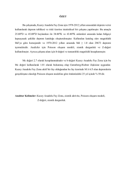 Kuzey Anadolu Fay Zonu İçin Deprem Tehlikesi ve Risk Analizleri