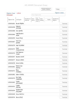 Listedeki &ouml;ğrencilerin ikinci danışmanlık toplantıları i&ccedil;in 21