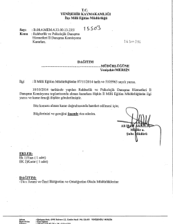 İl&ccedil;e Milli Eğitim M&uuml;d&uuml;rl&uuml;ğ&uuml; Yazısı