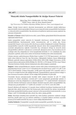 PC&ndash;077 Manyetik Jelatin Nanopartik&uuml;ller ile Akciğer Kanseri Tedavisi