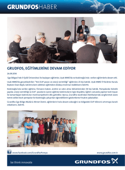 GRUDFOS, EĞİTİMLERİNE DEVAM EDİYOR