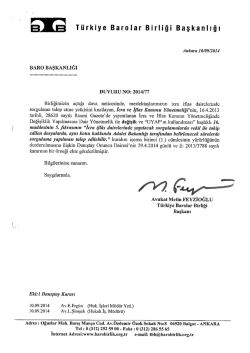 Eki:1 Danıştay Kararı - T&uuml;rkiye Barolar Birliği