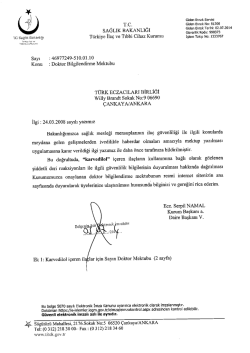 Doktor Bilgilendirme Mektubu i&ccedil;in tıklayınız.
