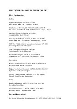HASTANELER/ SAĞLIK MERKEZLERİ &Ouml;zel Hastaneler: Devlet