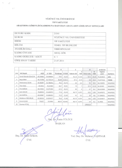 y&uuml;z&uuml;nc&uuml; yıl &uuml;niversitesi tıp fak&uuml;ltesi arastırma g&ouml;revlisi kadrosuna