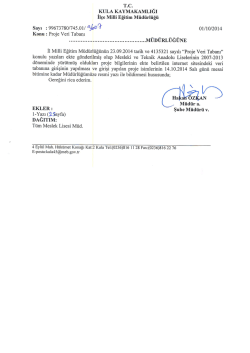 Proje Veri Tabanı - Kula İl&ccedil;e Milli Eğitim M&uuml;d&uuml;rl&uuml;ğ&uuml;