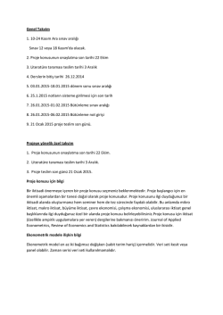 D&ouml;nem projesine y&ouml;nelik bilgi ve takvim