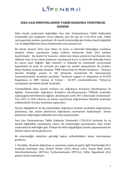 sera gazı emisyonlarının takibi hakkında yönetmelik üzerine