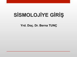 SİSMOLOJİYE GİRİŞ