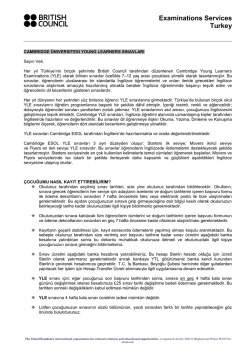 Cambridge Sınavları Bilgilendirme Yazısı